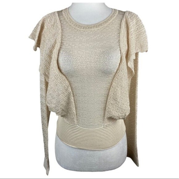 Zara Knit Long Sleeve Top Womens Small Crewneck Knit Ladies - Picture 1 of 12